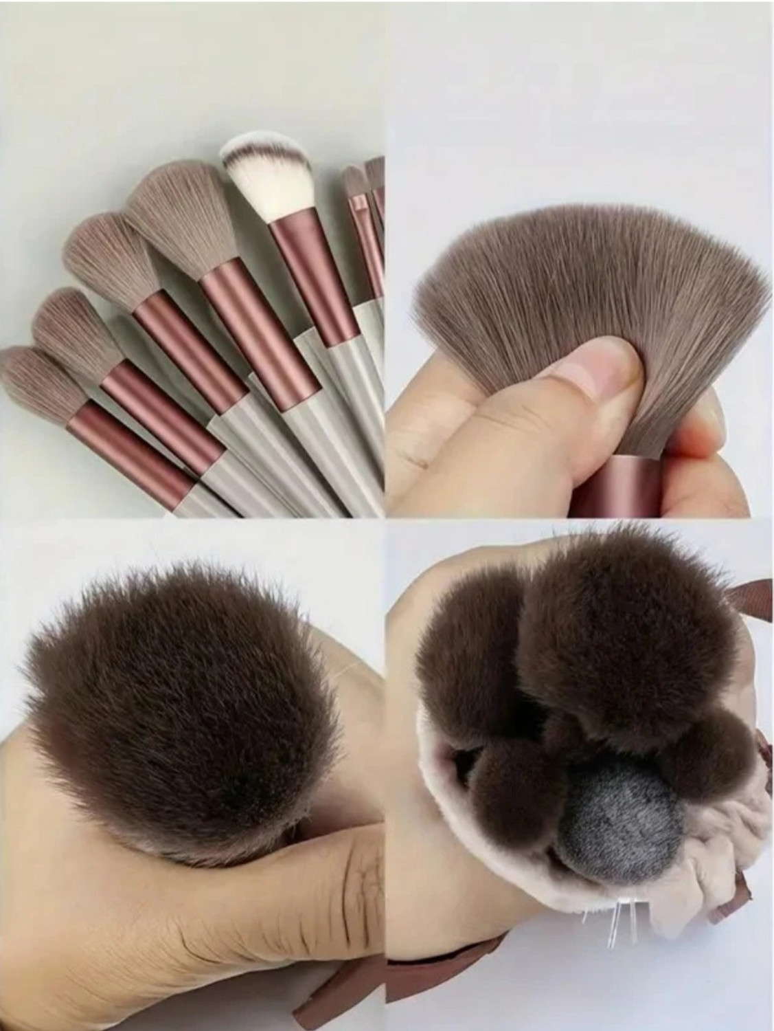 Image of SHELLU Makeup Brush Sets - 12 Pcs Brown Makeup Brushes (Pack of 13)
