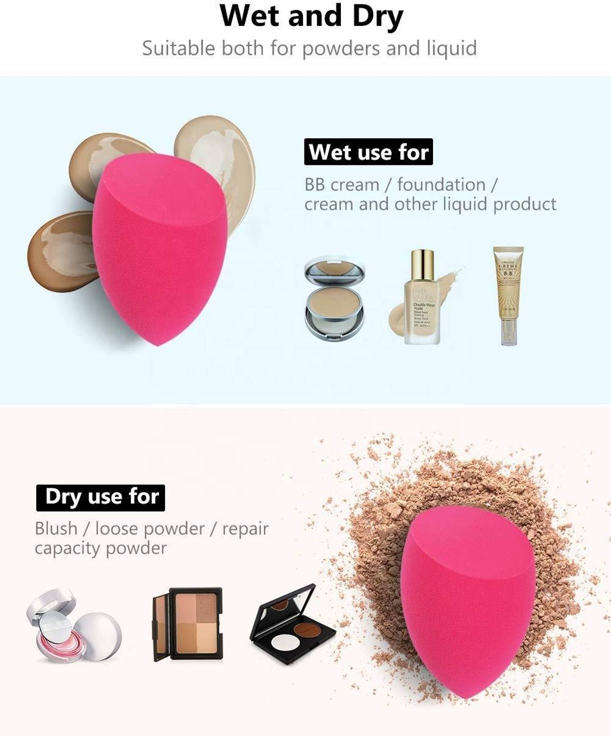 VELCIRA 13 PCS Makeup Brush Set with Sponge 13 Pieces - Image 5