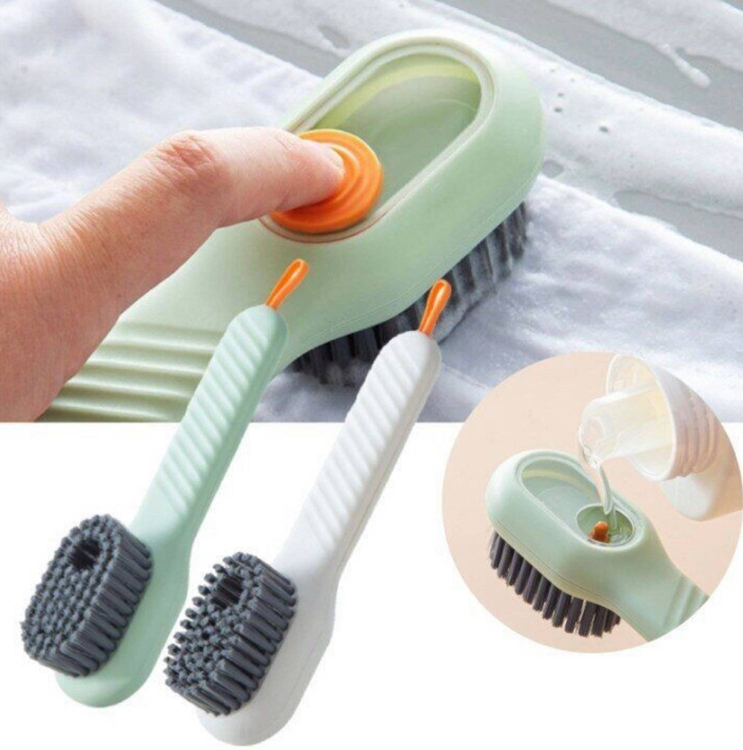 BRIGHT SEASONS SHOE AND CLOTH CLEANING BRUSH WITH DISPENSAR Shiner