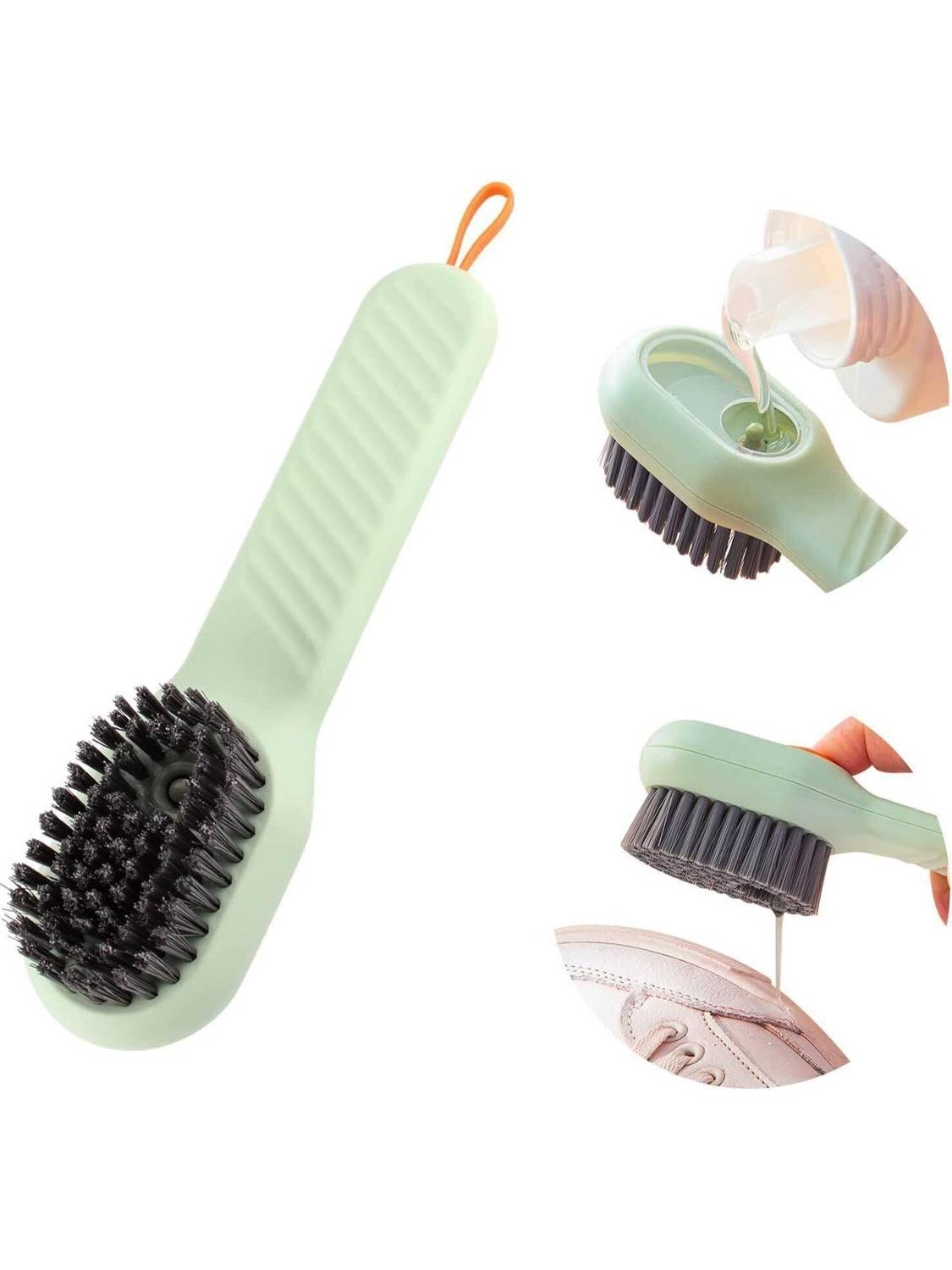 AKRIZA Multifunctional Liquid Shoe Cleaning Brush with Soap Dispenser Brush