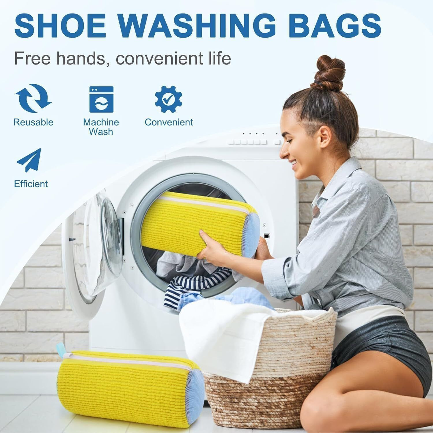 Image of Mizuki 1Pc Shoe Washing Machine Bag, Laundry Bag with Zip for Washing Machine Cleaner
