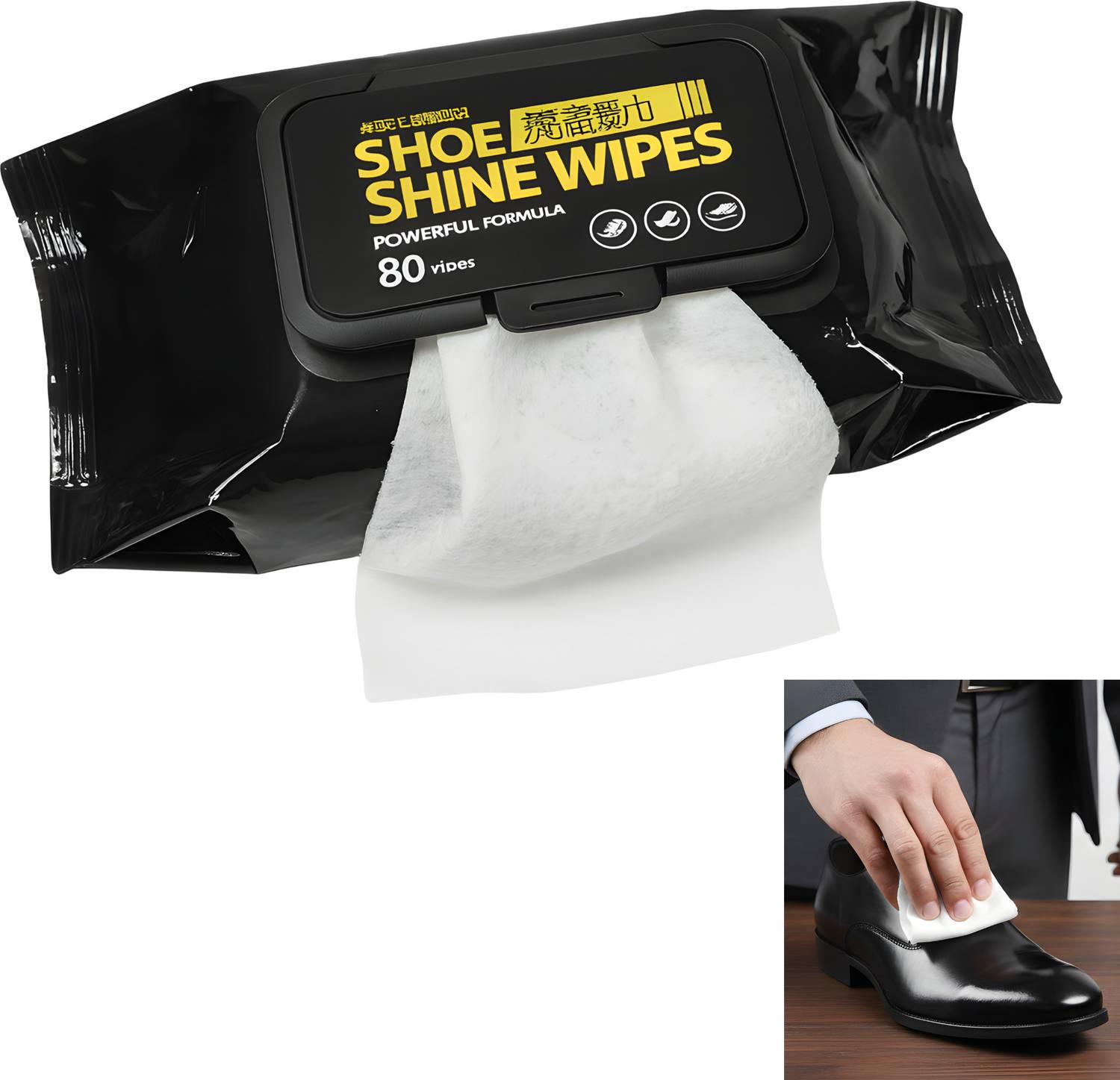 ADSTARK Sneaker & Shoe Wipes Instant Cleaner & Disposable for Leather Sports Sandals Shiner