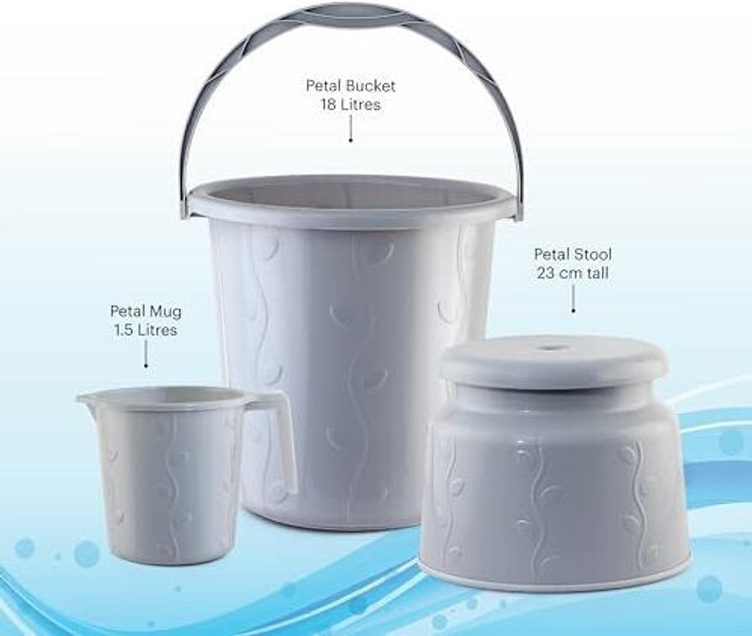 Image of cello 18 L Plastic Bucket (Grey)