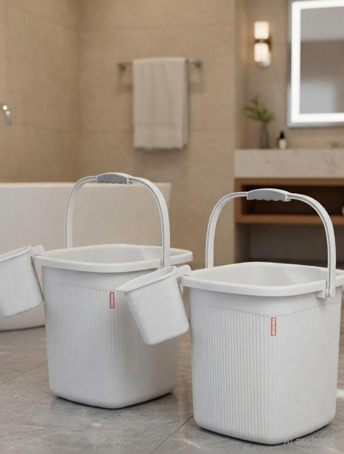 Image of MODWARE MODWARE 2 Bucket with 2 Mug Set , Polypropylene, Premium Quality Bucket Set 18 L 18 L Polypropylene Bucket