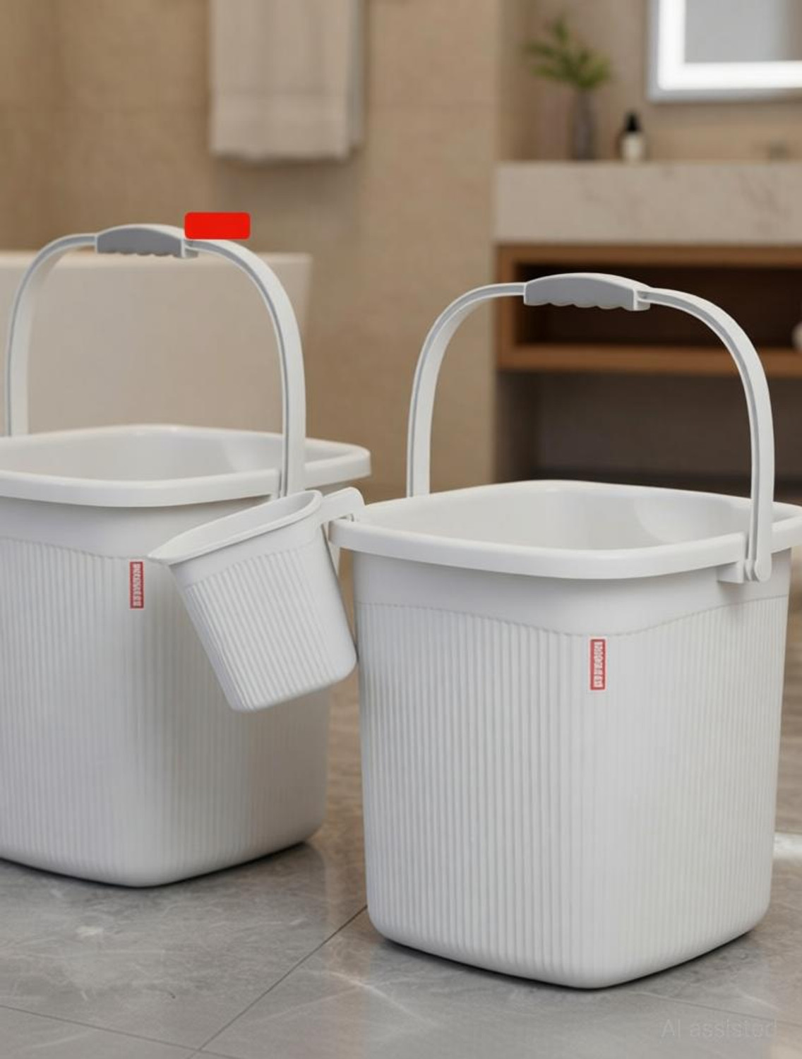Image of MODWARE MODWARE 2 Bucket with 2 Mug Set , Polypropylene, Premium Quality Bucket Set 18 L 18 L Polypropylene Bucket
