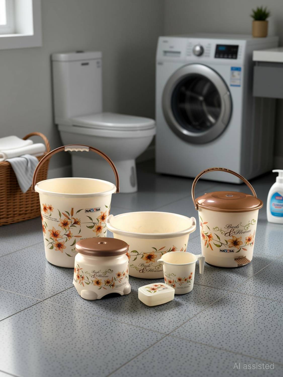 NAYASA DELUXE BATHROOM SET 18 L Plastic Bucket