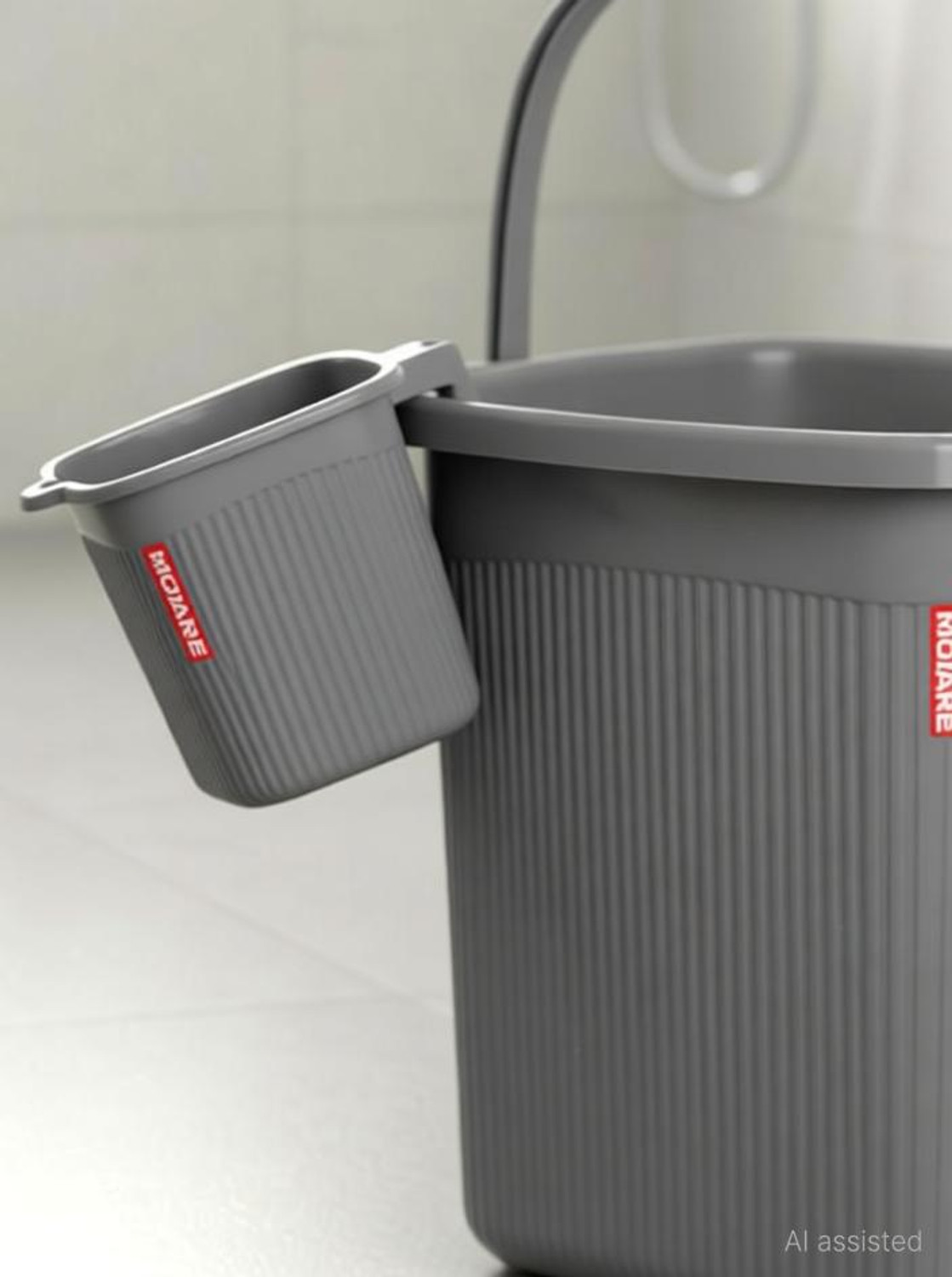 Image of MODWARE 1 Bucket with 1 Mug Set, Square 25 L Premium Quality Bucket Set 25 L Polypropylene Bucket