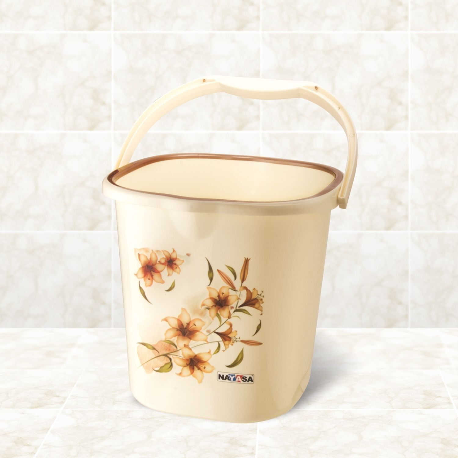 Image of NAYASA Square Ring Deluxe Bucket, BPA Free & Sturdy 18 L Plastic Bucket