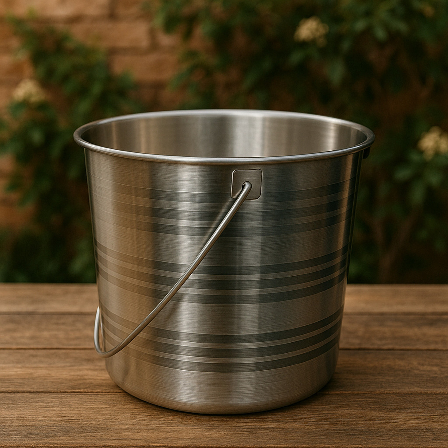 Image of VS Enterprises Multipurpose Stainless Steel Leak Proof Heavy Duty Silver Bucket with Handle 8 L Steel Bucket