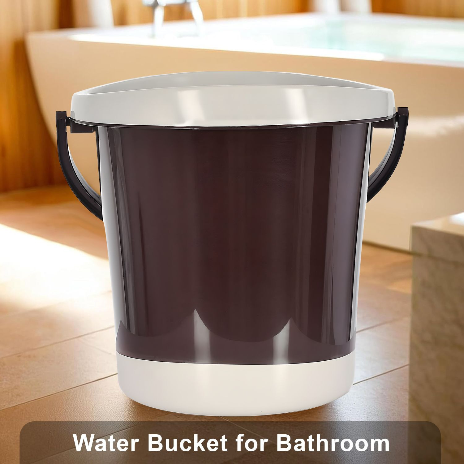 Image of HOMESTIC Plastic Unbreakable Strong Bathroom Bucket With Handle,18 Ltr,Pack of 2 (Brown) 18 L Plastic Bucket