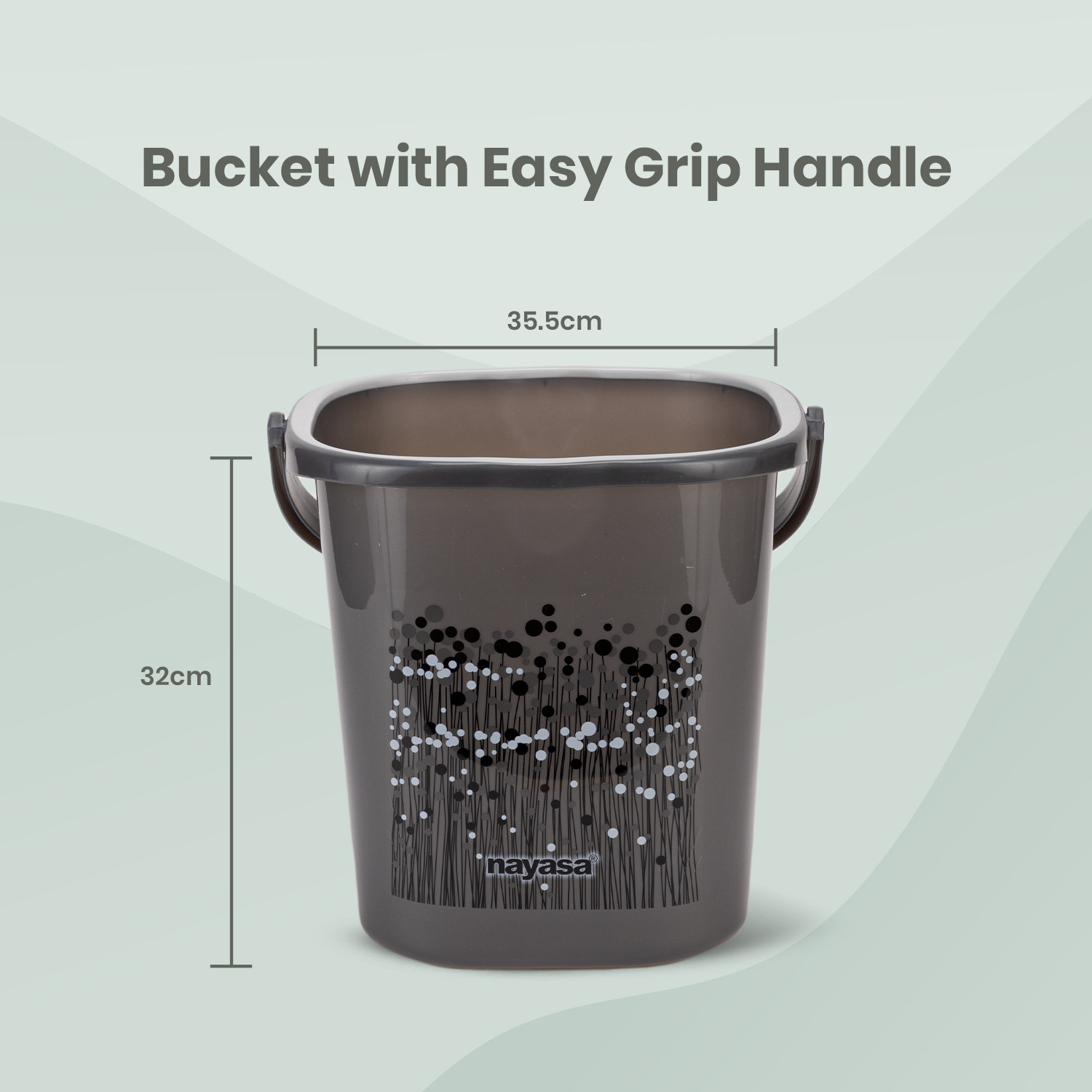 Image of NAYASA Funk Square 2 Pcs Bath Set | Sturdy and Durable | Bkt 25 L+Mug 1.5 L | 25 L Plastic Bucket