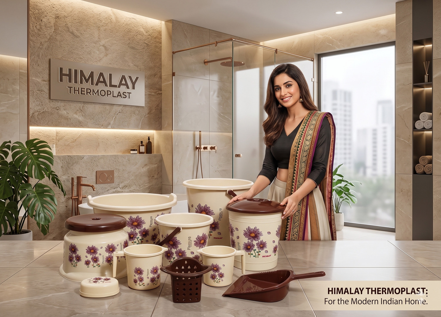 Image of himalay thermoplast Bathroom Set Combo With 20L Bucket and Accessories Plastic Bucket Set - 20 L 20 L Plastic Bucket