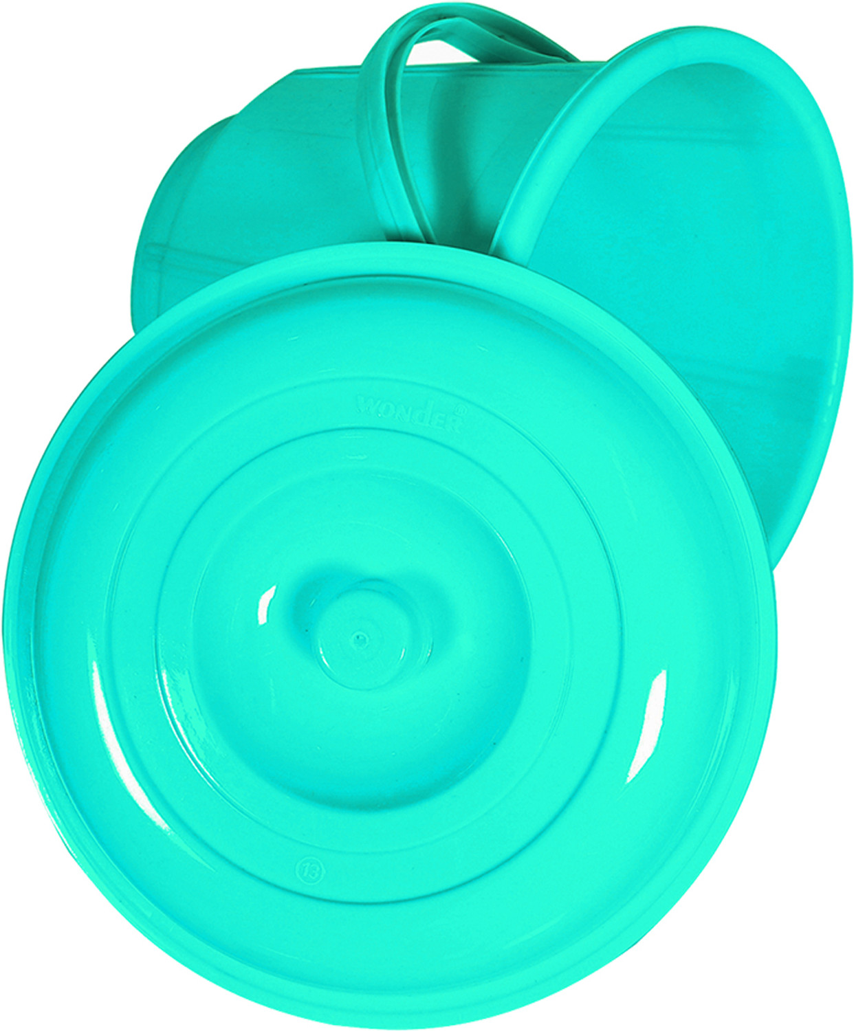 Image of KUBER INDUSTRIES Plastic Strong Bathroom Bucket With Lid And Handle,13 Ltr,Pack of 2 (Mint Green) 13 L Plastic Bucket