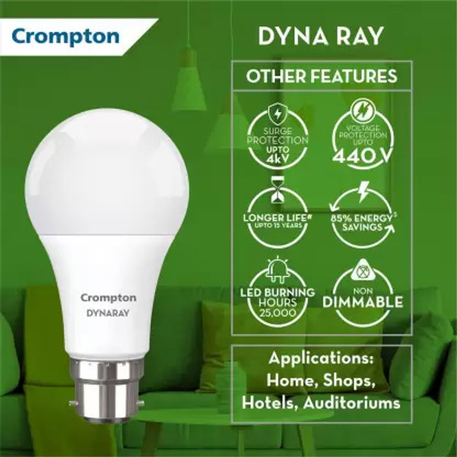 Image of Crompton 12 W Basic Standard B22 LED Bulb