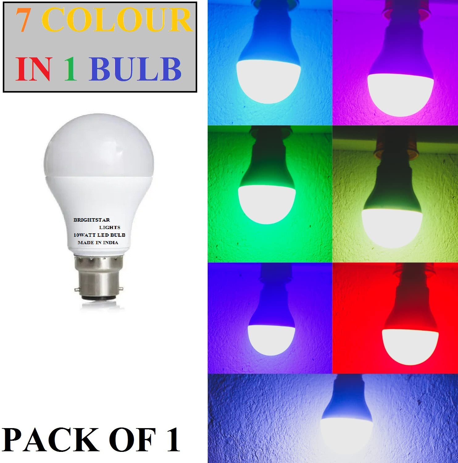 Image of Brightstar 10 W Color Changing Round B22 LED Bulb