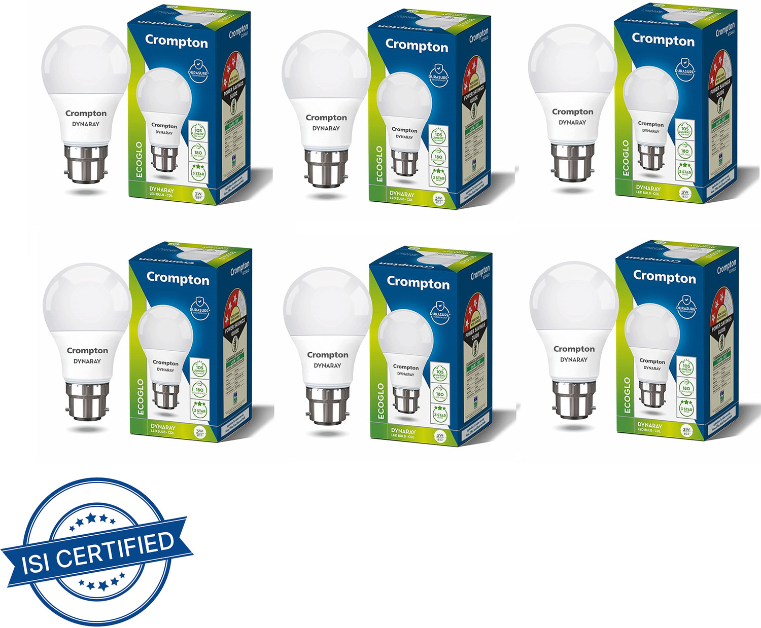Image of Crompton 3 W Basic Standard B22 LED Bulb