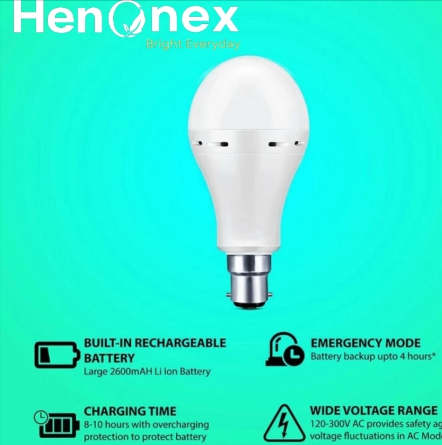 Image of Henonex 12W Inverter bulb pack of 1 3 hrs Bulb Emergency Light