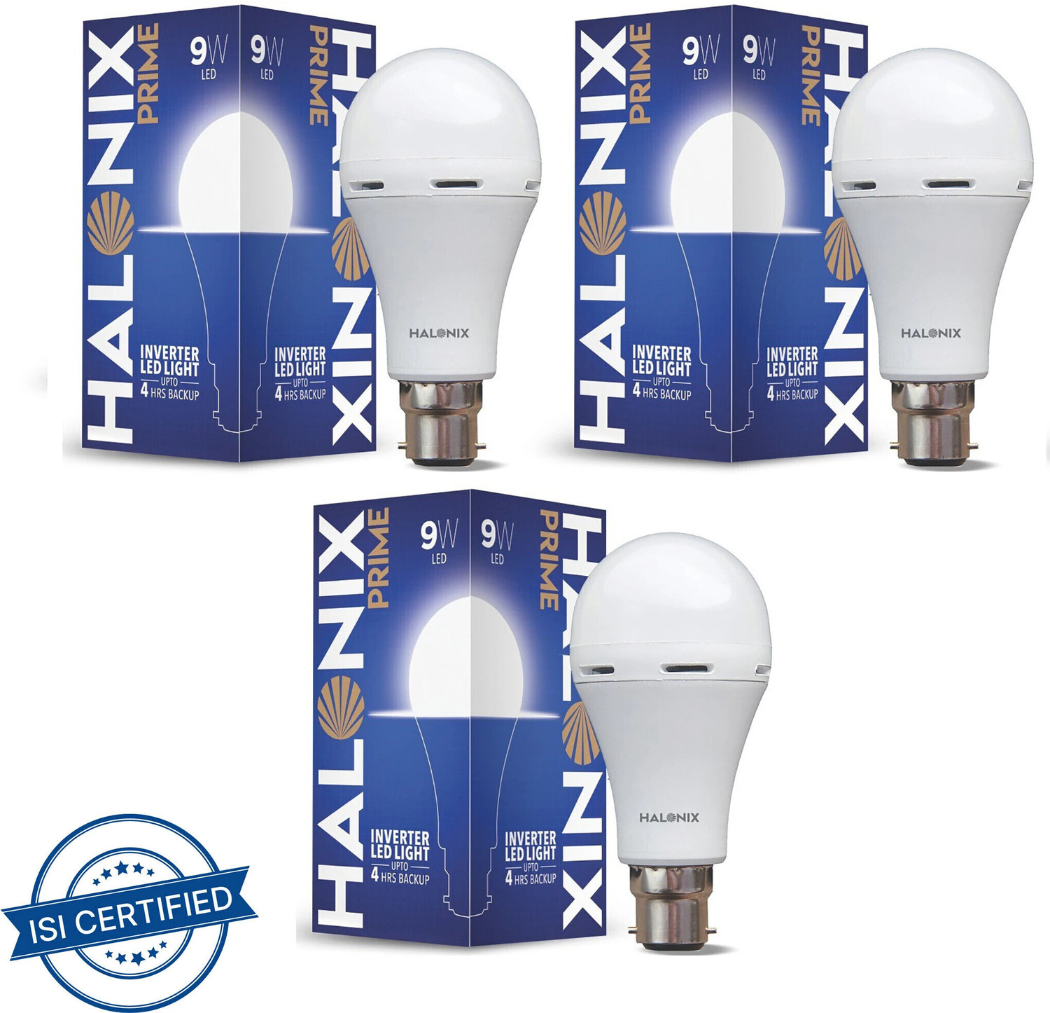 Image of HALONIX 9 W Inverter Round B22 Inverter Bulb