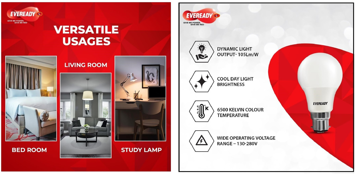 Image of EVEREADY 5 W Basic Standard B22 LED Bulb
