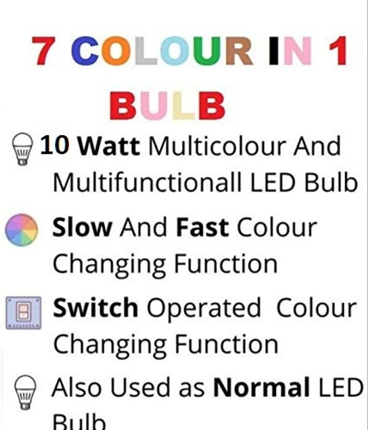 Image of Brightstar 10 W Color Changing Round B22 LED Bulb