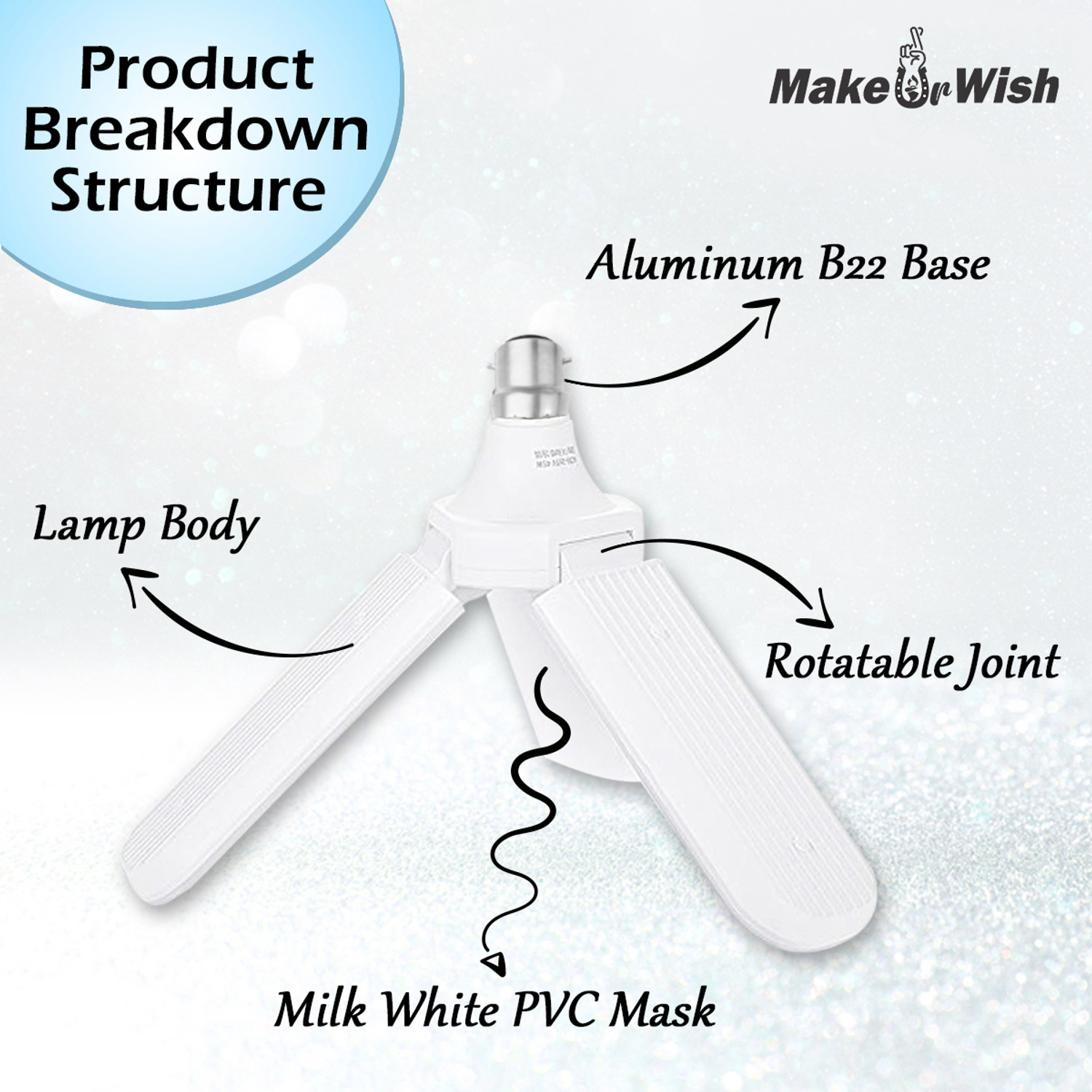 Image of Make Ur Wish 40 W Basic U-Tube B22 LED Bulb