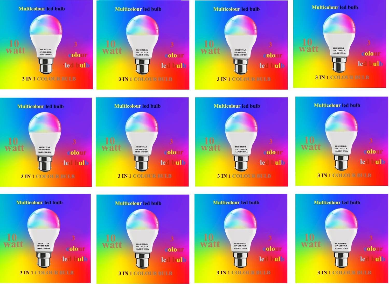Brightstar 10 W Basic Round B22 LED Bulb