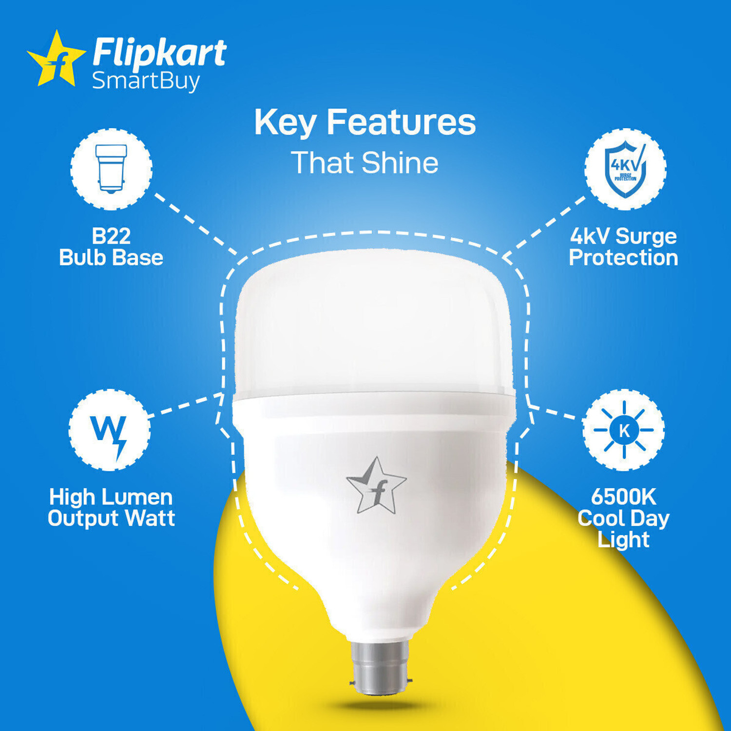 Image of Flipkart SmartBuy 40 w Basic Round B22 LED Bulb
