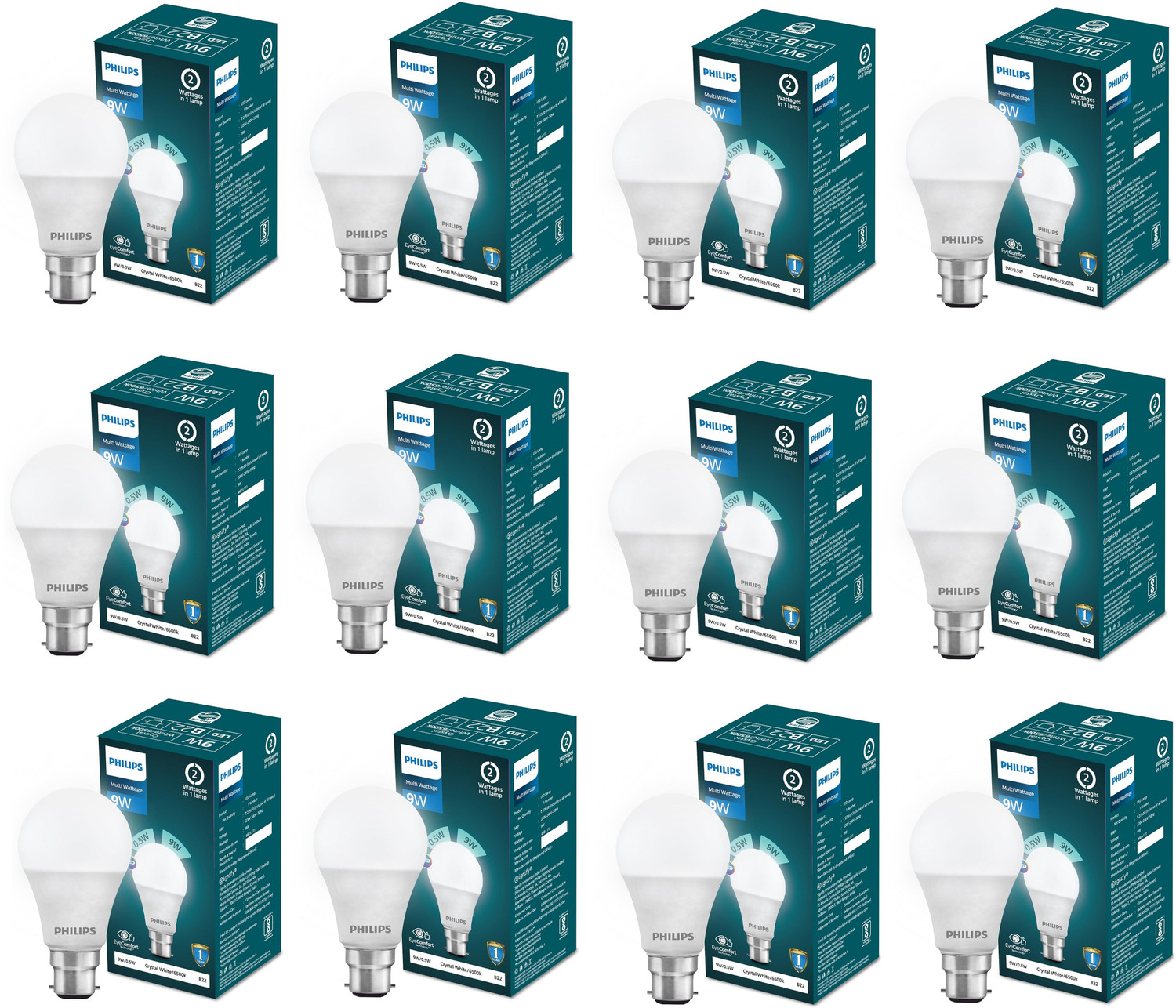 Image of PHILIPS 9 W Multi Watt Standard B22 LED Bulb