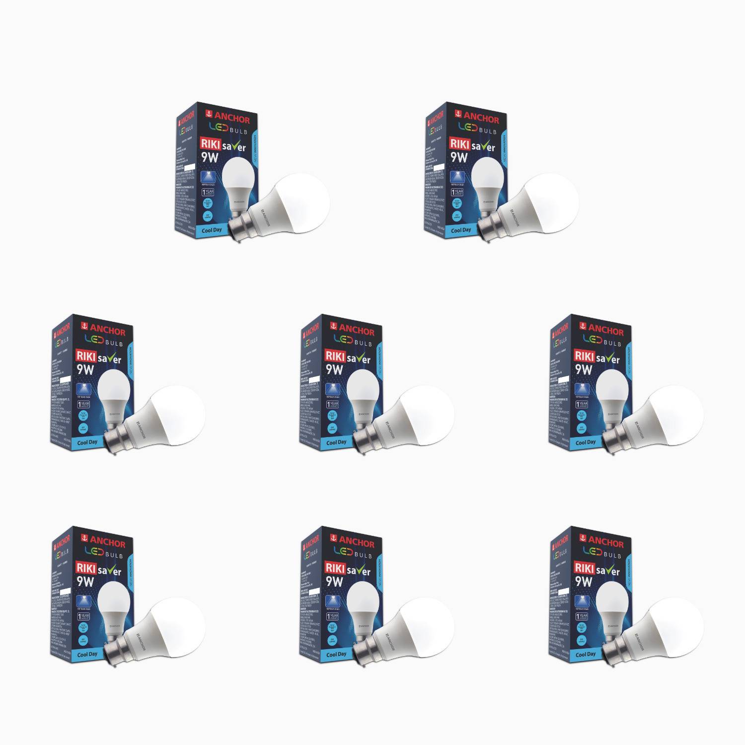 83% Off – Anchor 9 W LED Bulb Pack Of 8 At Rs.190