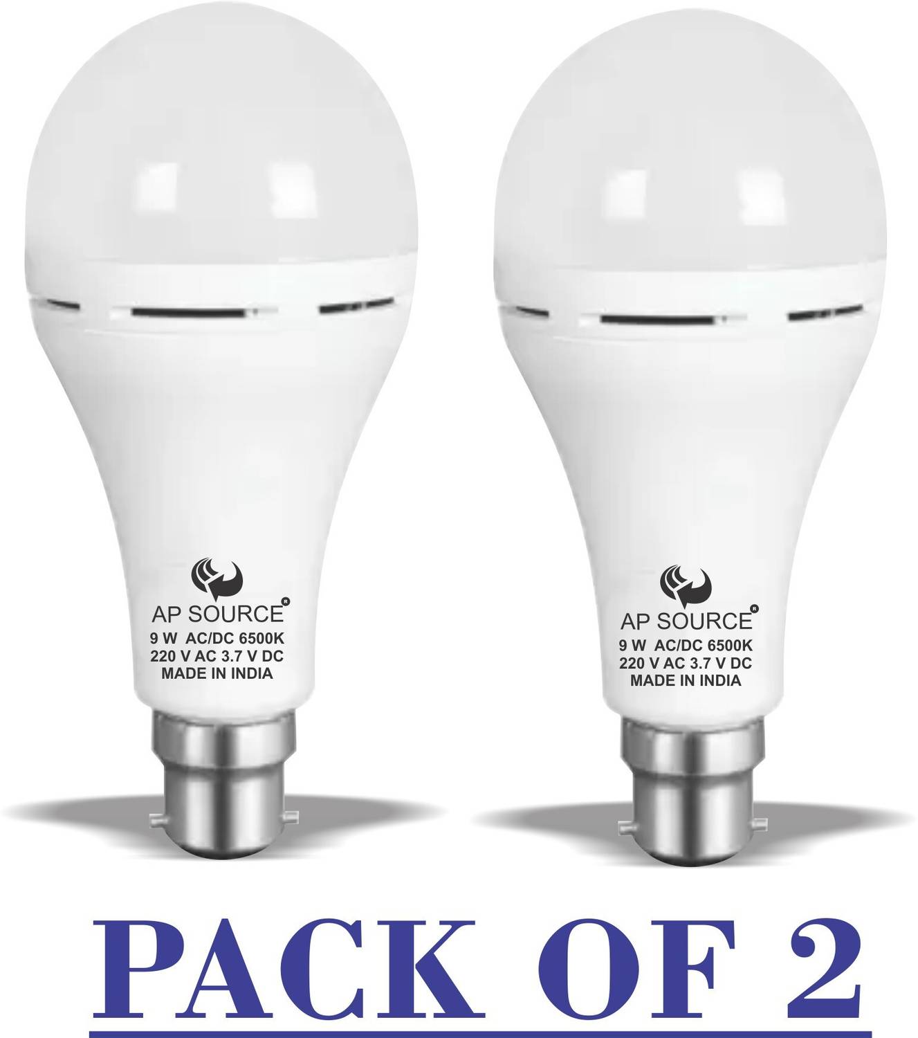 AP Source 9 W Basic Round B22 Inverter Bulb