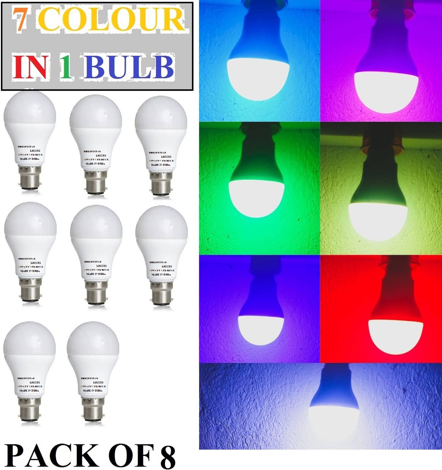 Brightstar 10 W Color Changing Round B22 LED Bulb