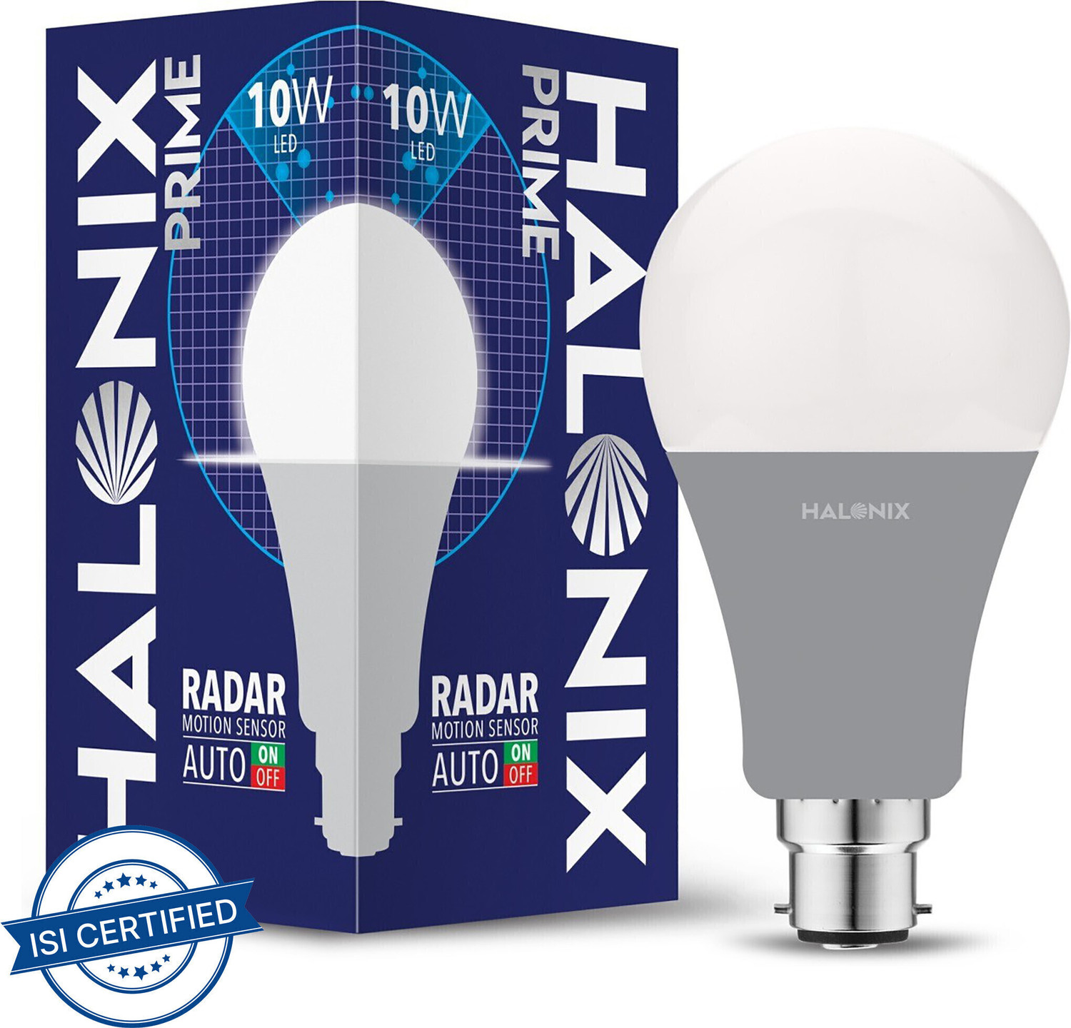 Image of HALONIX 10 W Motion Sensor Round B22 LED Bulb