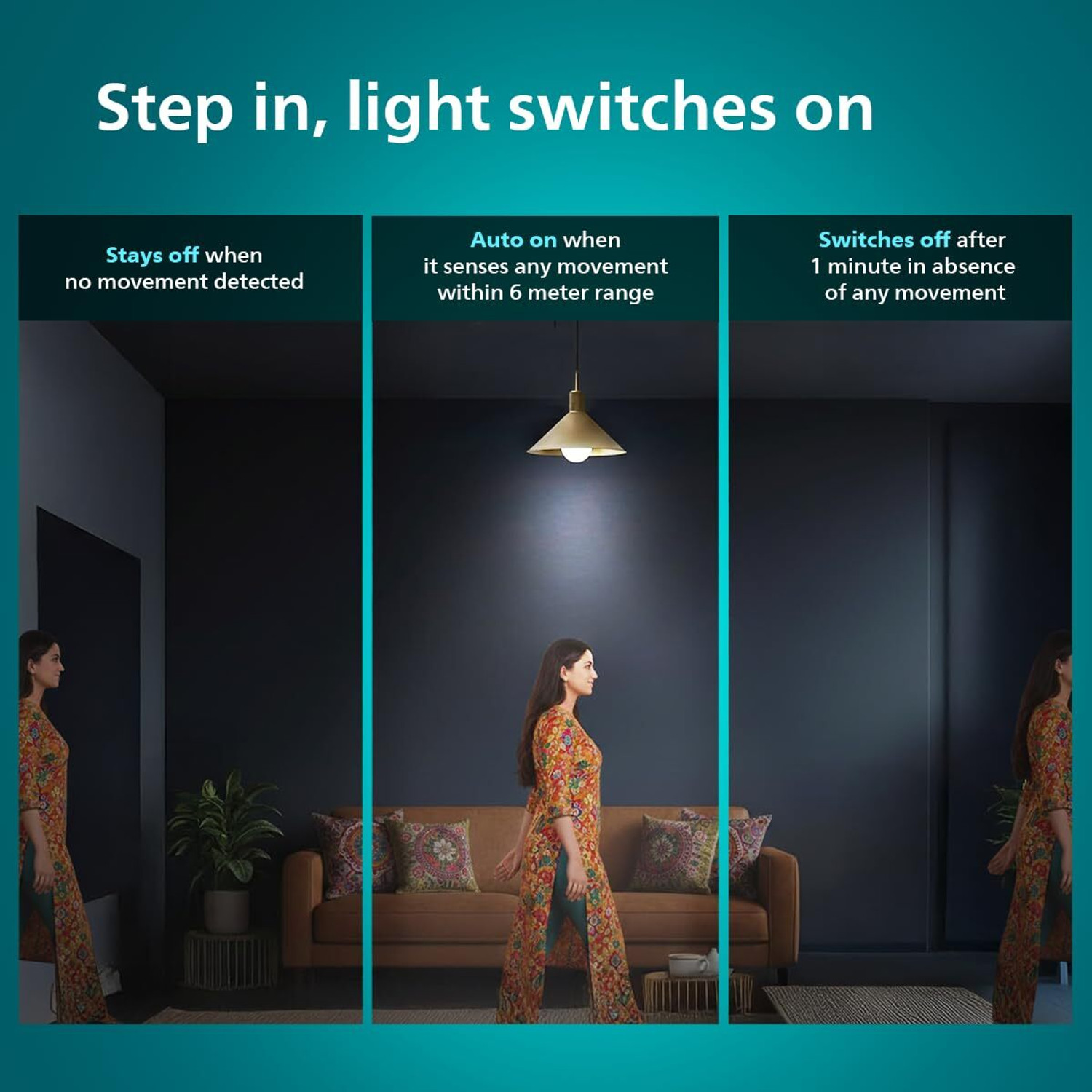 Image of PHILIPS 10 W Motion Sensor Standard B22 LED Bulb