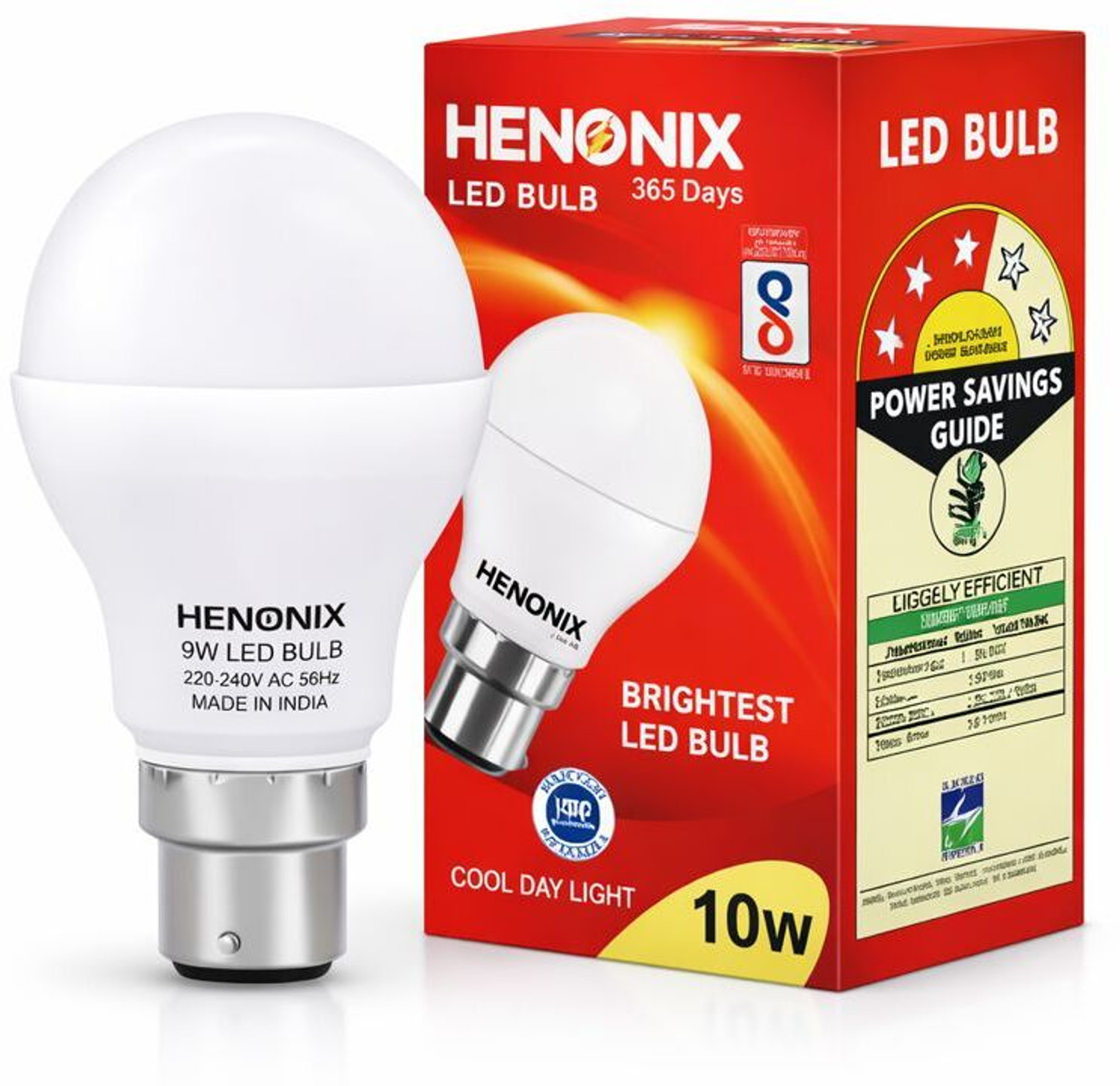 Image of HENONIX 10 W Eye Safety Compliance Round B22 LED Bulb