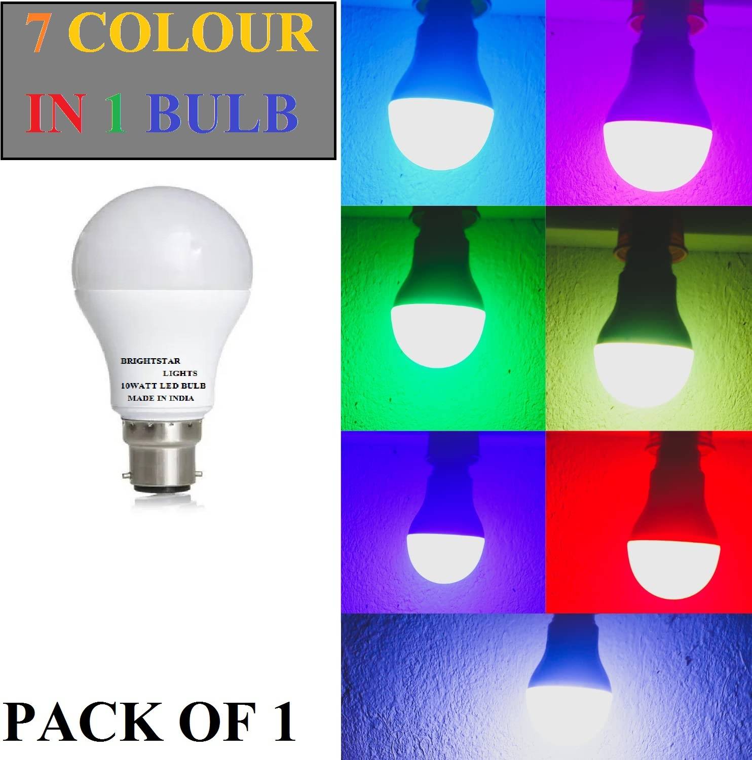 Brightstar 10 W Color Changing Round B22 LED Bulb