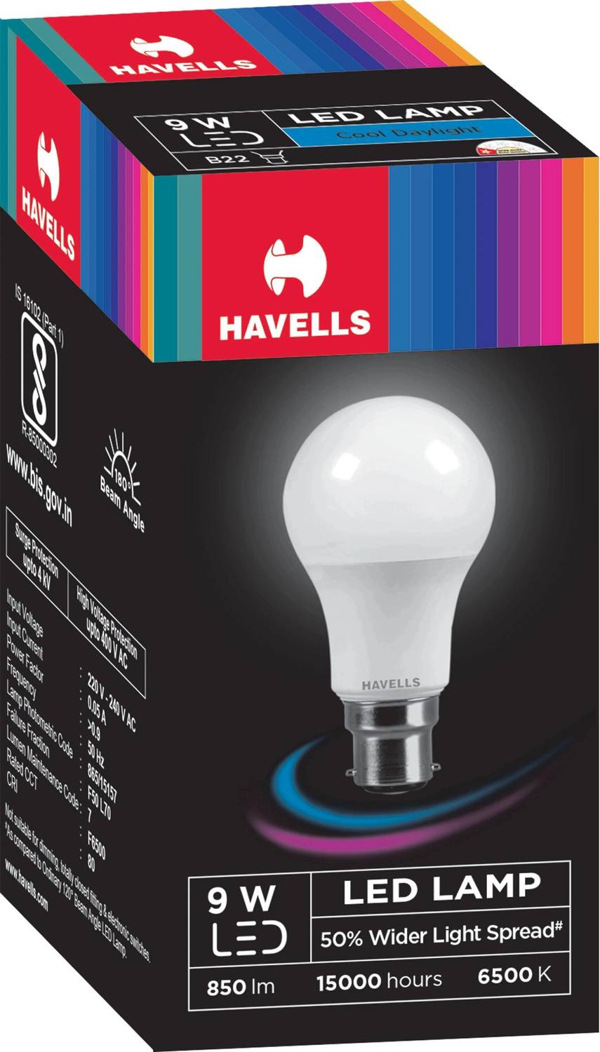 HAVELLS 9W Basic Round B22 LED Bulb - Image 1