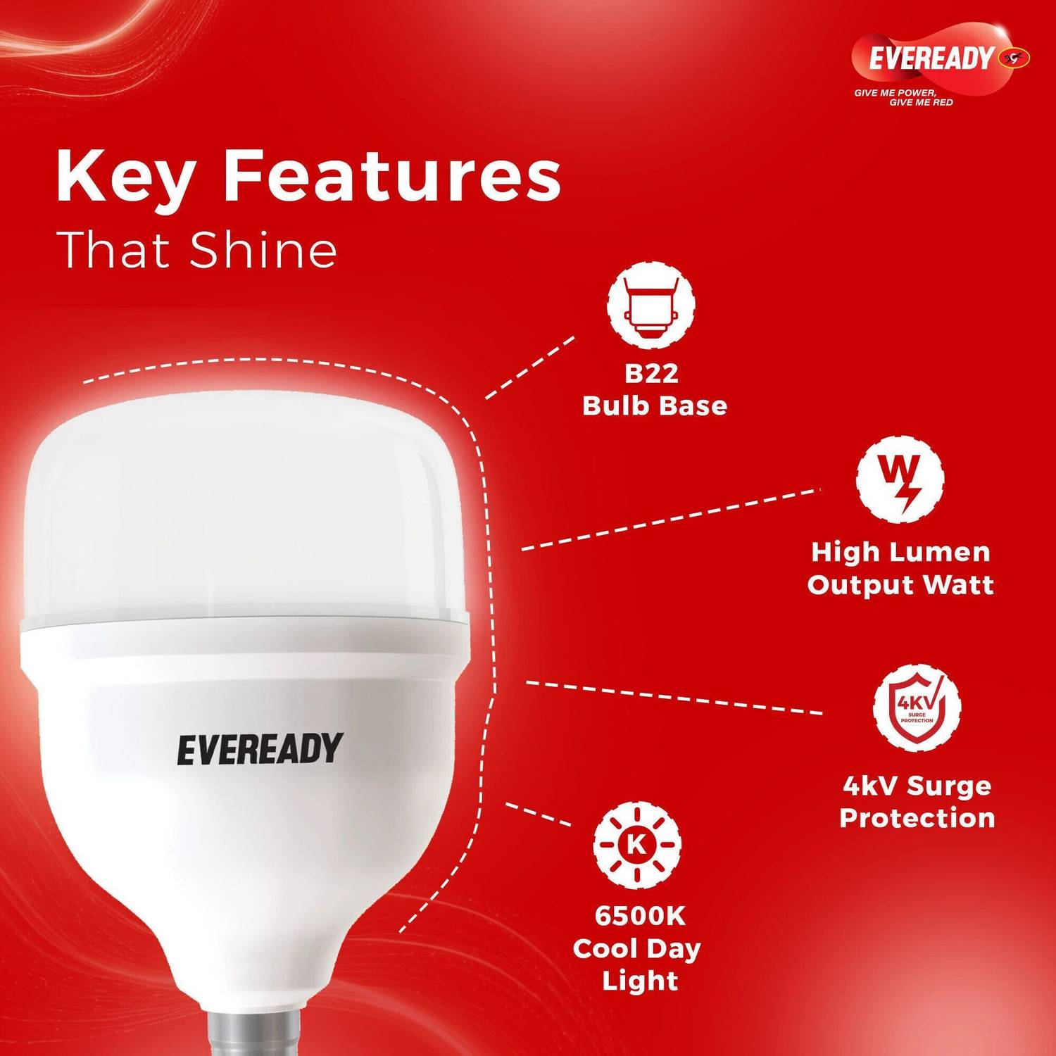 EVEREADY 40W Flickering LED B22 Bulb - Image 5