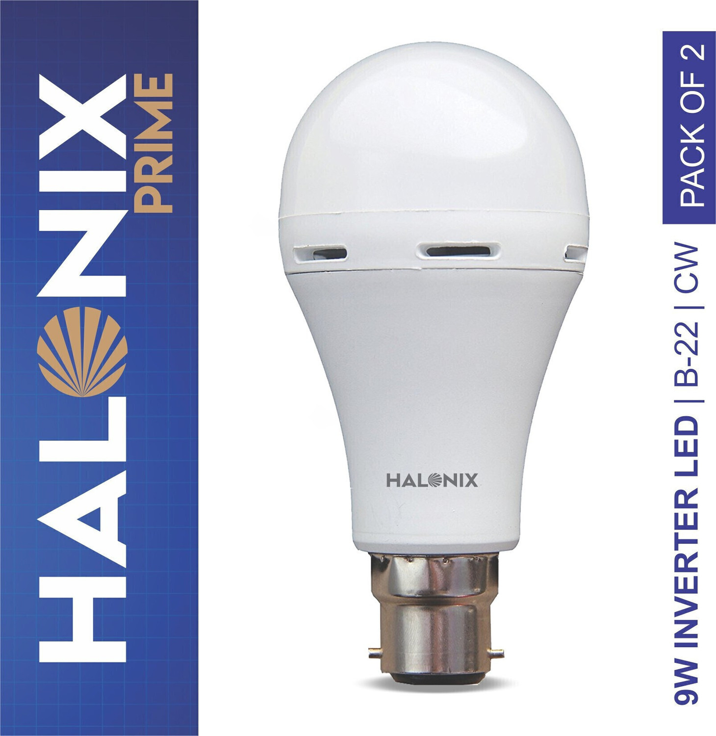 Image of HALONIX 9 W Inverter Round B22 Inverter Bulb
