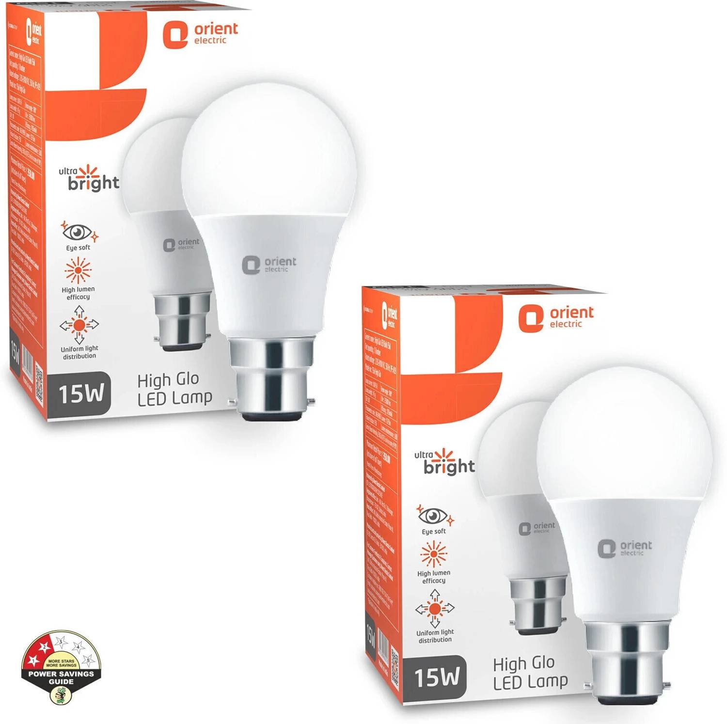 Orient Electric 15 W Basic, Eye Safety Compliance Round B22 LED Bulb