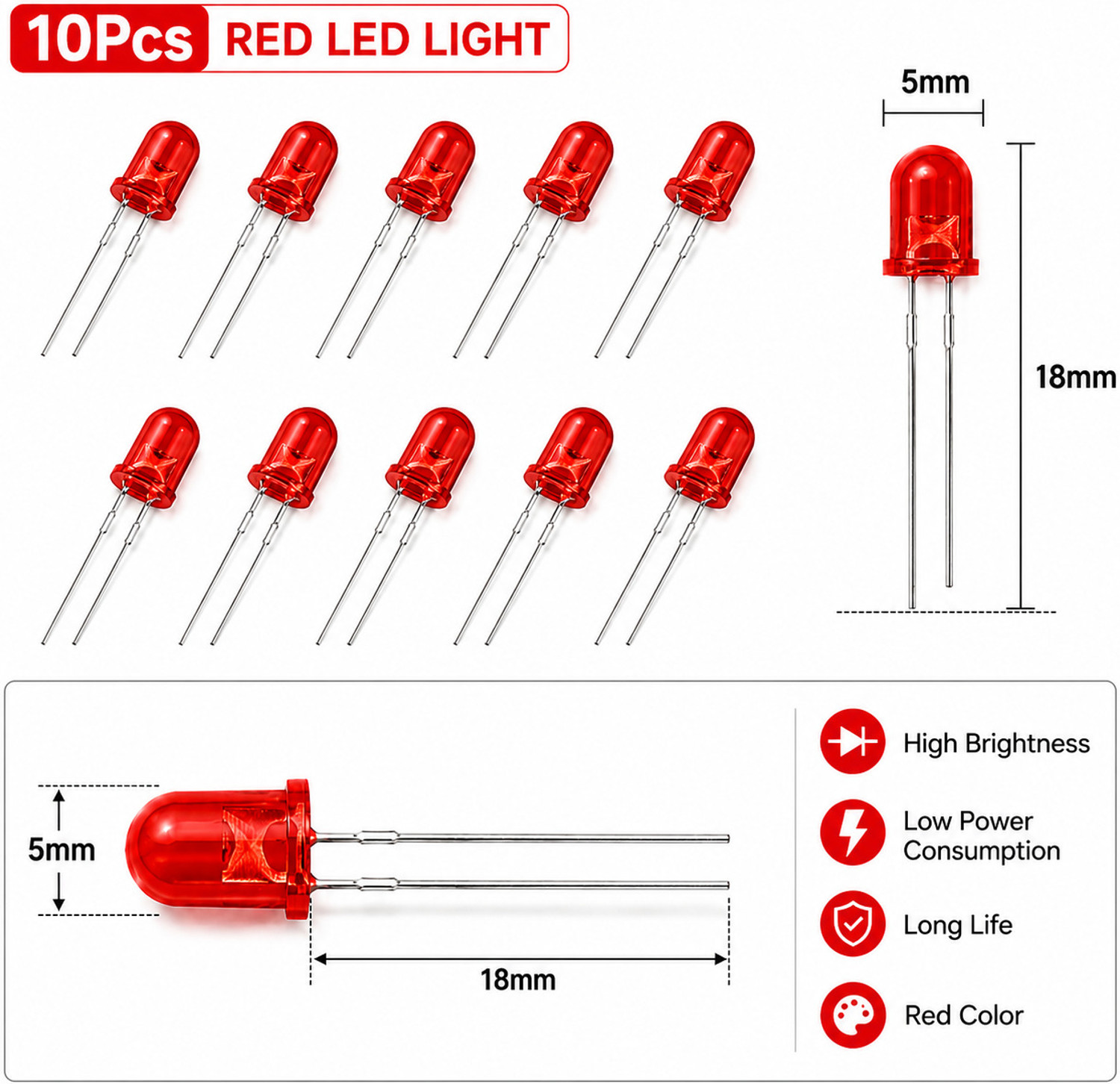 Image of bdnd electron 1 W Basic Round 2 Pin, LED Bulb