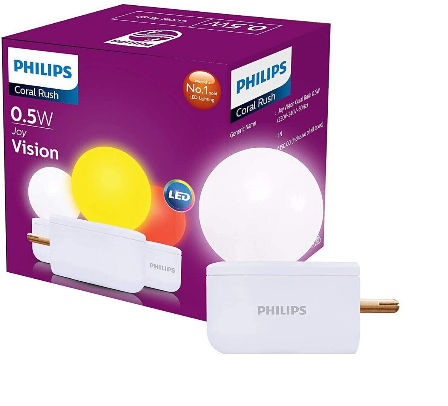 Image of PHILIPS 0.5 W Basic Round 2 Pin LED Bulb