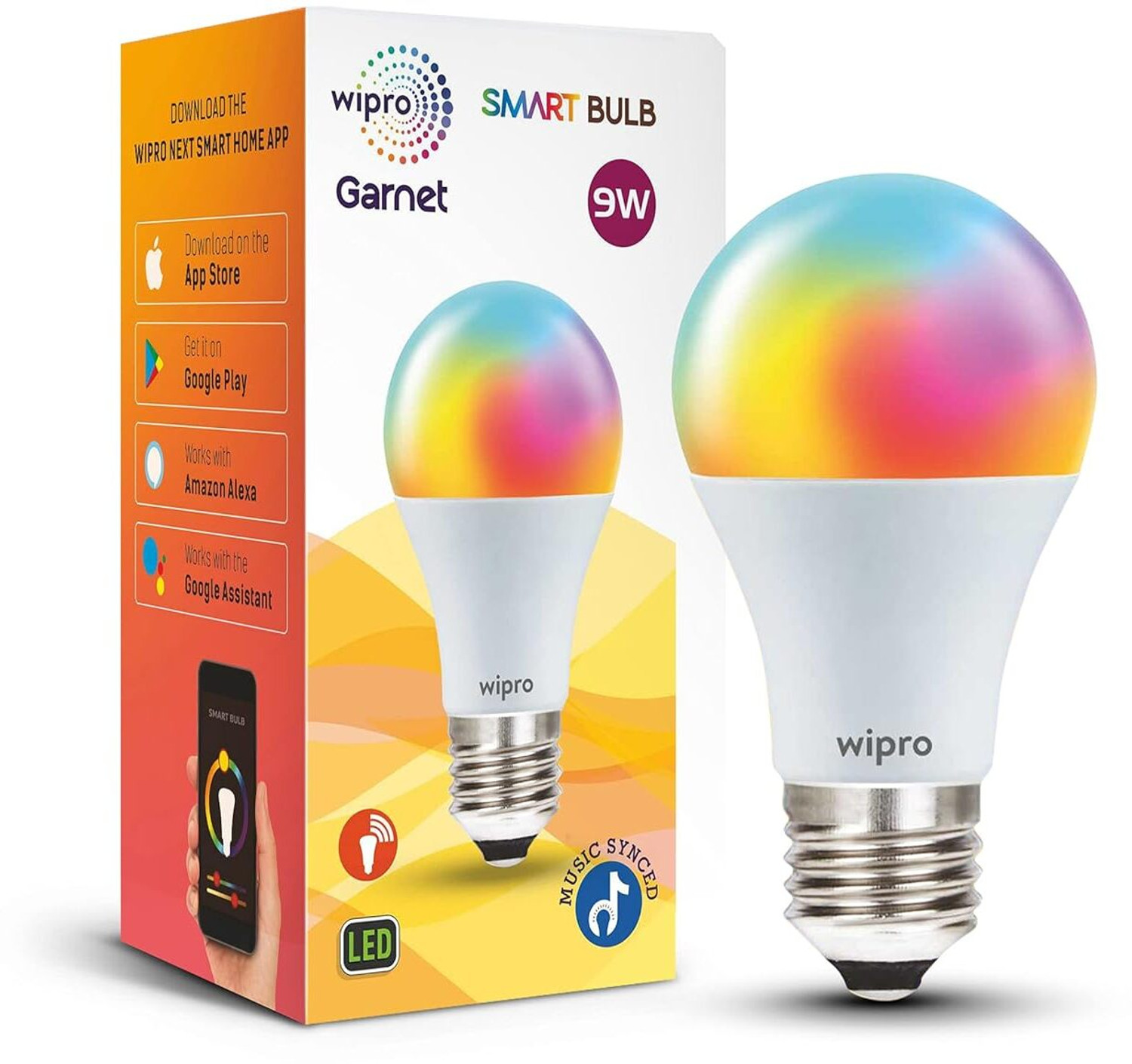 Image of Wipro Garnet 9W E27 Smart Bulb Smart Bulb