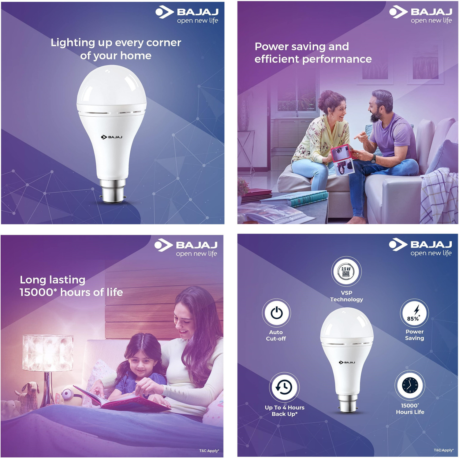 Image of BAJAJ 20W B22 WHITE INVERTER LED BULB PACK OF-01 4 hrs Bulb Emergency Light