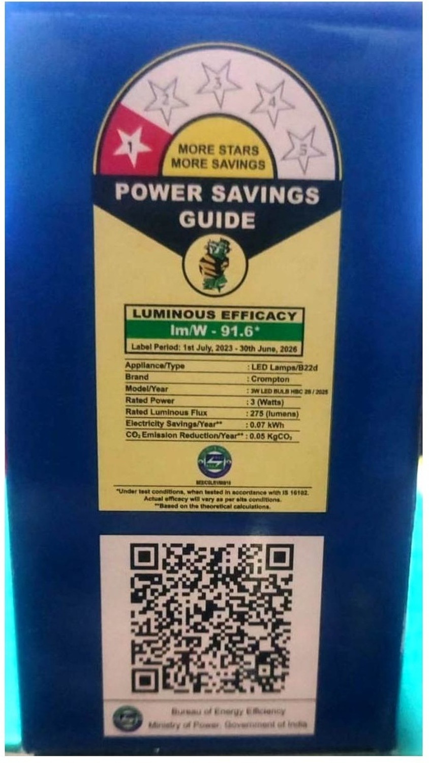 Image of Crompton 3 W Basic Standard B22 LED Bulb