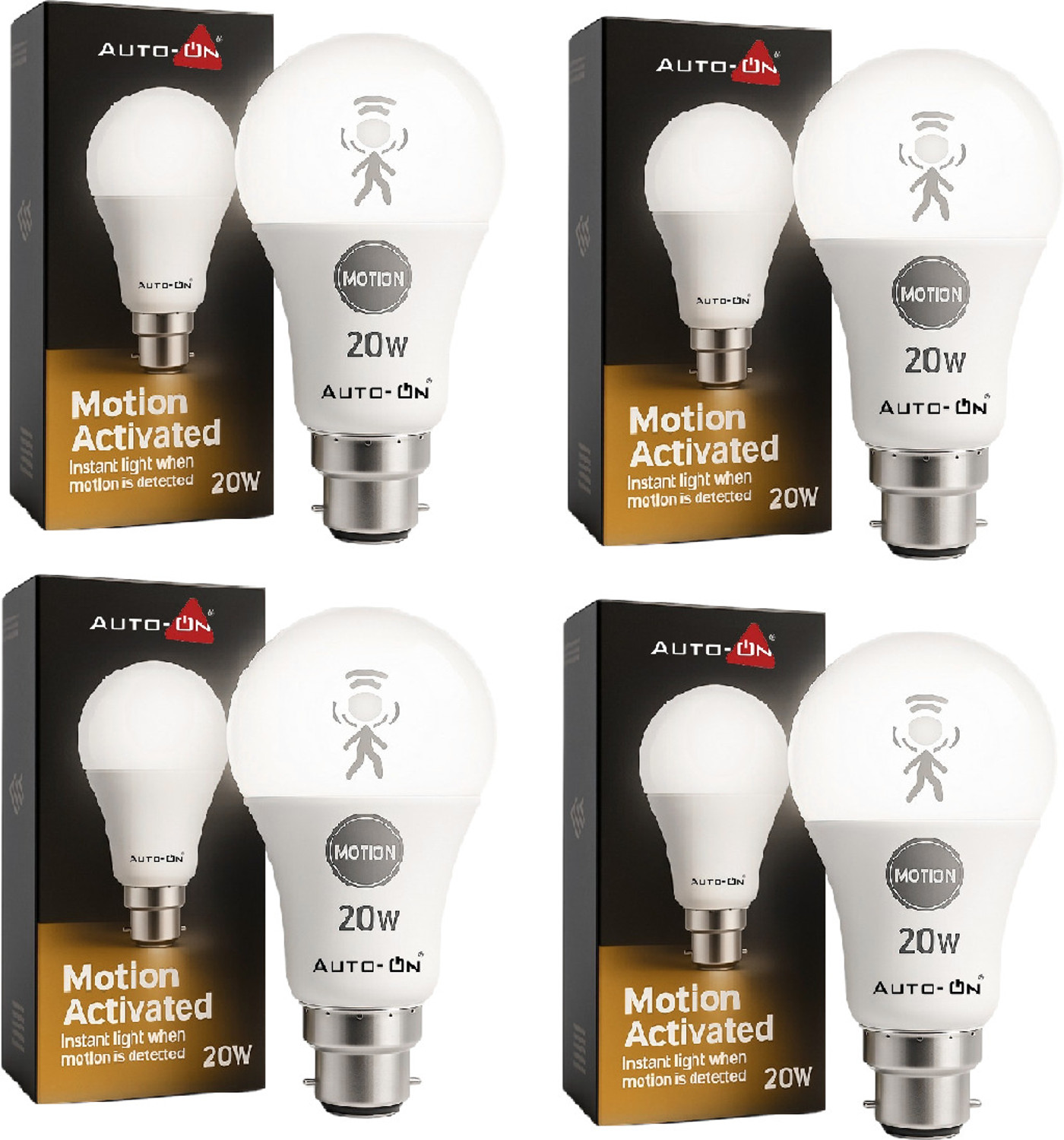 Image of auto-on 20 W Motion Sensor Standard B22 D LED Bulb