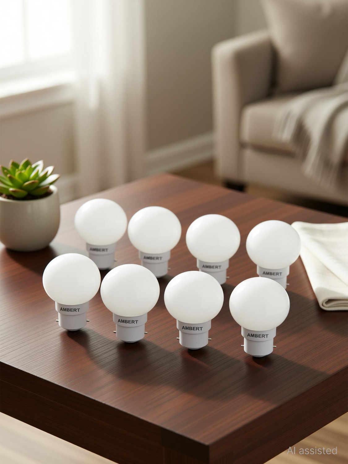 Image of ambert 0.5 W Basic Decorative B22 LED Bulb (White, Pack of 8)