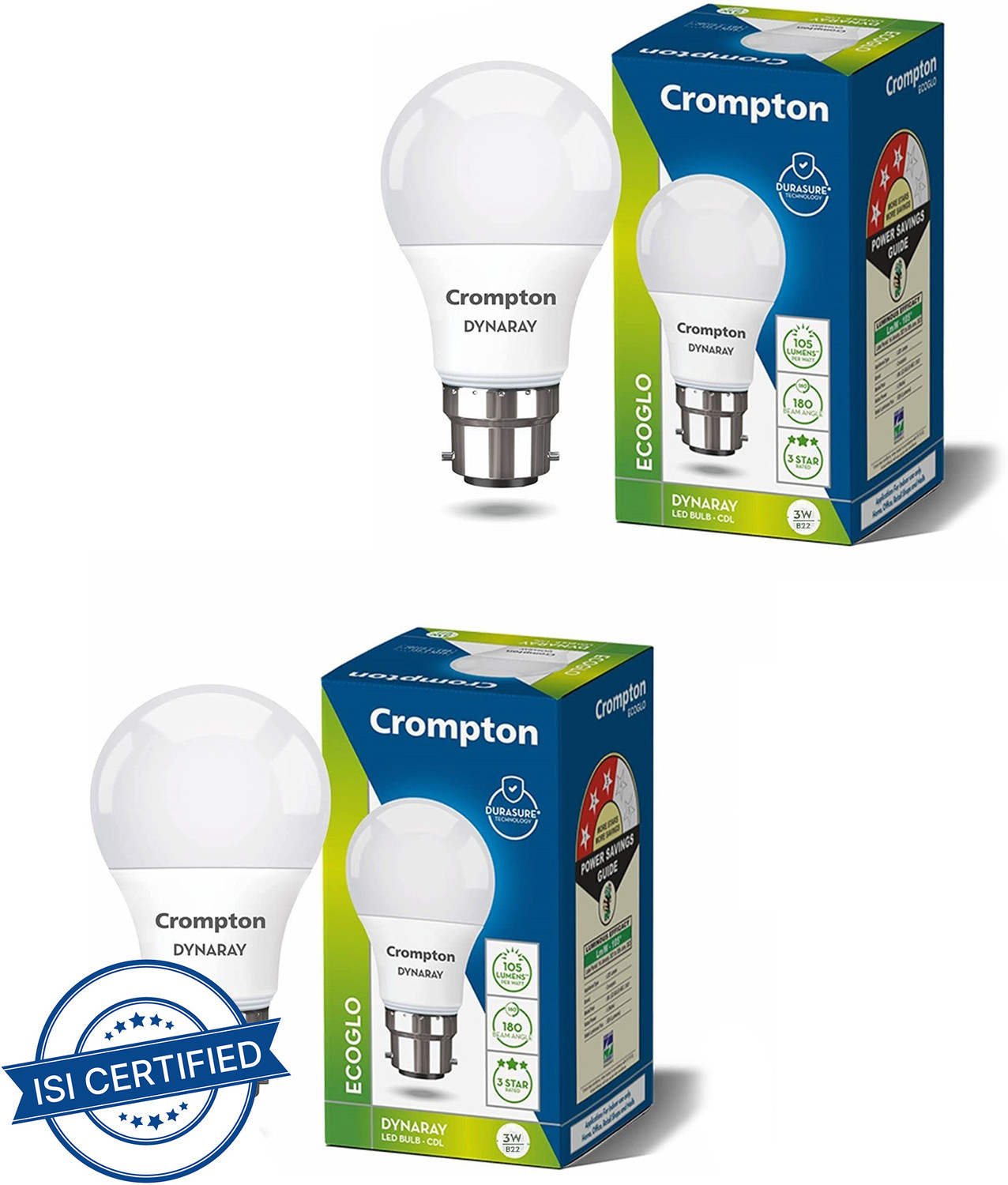 Image of Crompton 3 W Basic Standard B22 LED Bulb
