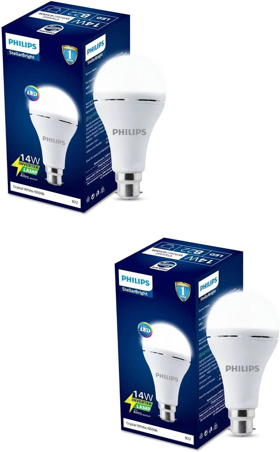 PHILIPS 14 W Inverter Round B22 Inverter Bulb
