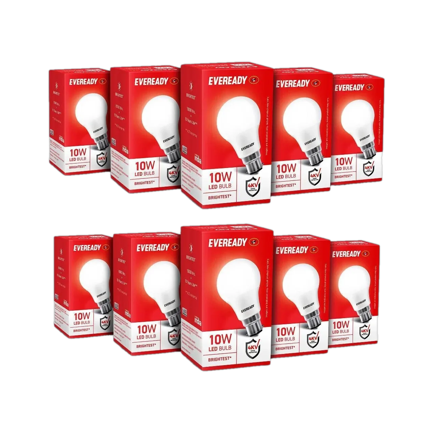 EVEREADY 10W B22 LED Bulb White Pack of 10 - Image 1