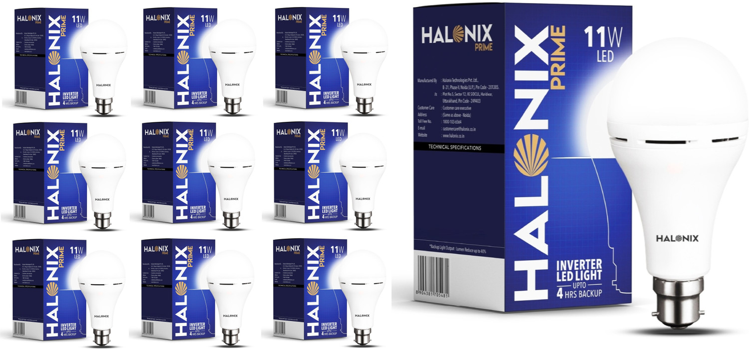 Image of HALONIX 11W Rechargeable Emergency Inverter bulb Pack 10 4 hrs Bulb Emergency Light